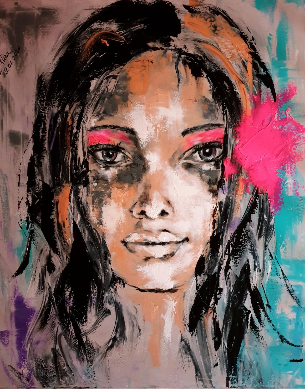 ArteDiAlina.com painting: Pink spot / Macchia rosa